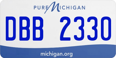 MI license plate DBB2330