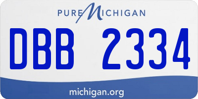 MI license plate DBB2334