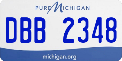MI license plate DBB2348