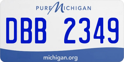 MI license plate DBB2349