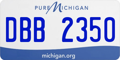 MI license plate DBB2350