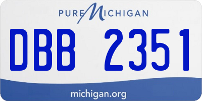 MI license plate DBB2351