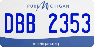 MI license plate DBB2353