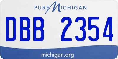 MI license plate DBB2354