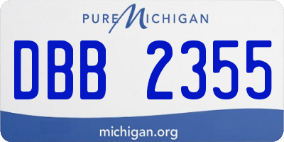 MI license plate DBB2355