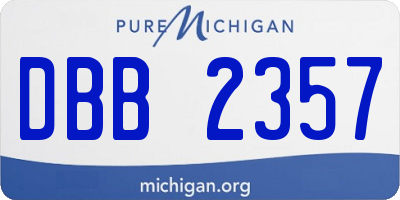 MI license plate DBB2357