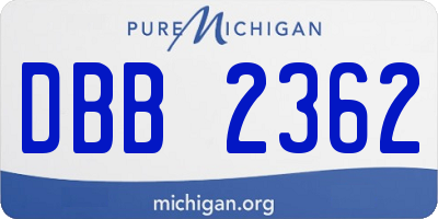 MI license plate DBB2362