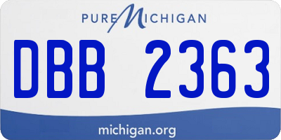 MI license plate DBB2363