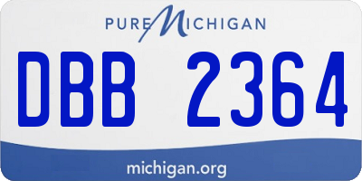 MI license plate DBB2364