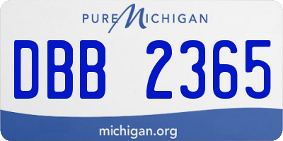 MI license plate DBB2365