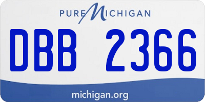 MI license plate DBB2366
