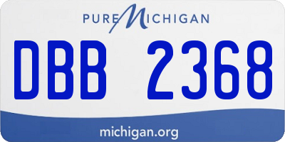 MI license plate DBB2368
