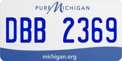 MI license plate DBB2369
