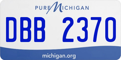 MI license plate DBB2370