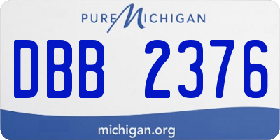 MI license plate DBB2376