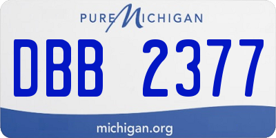 MI license plate DBB2377