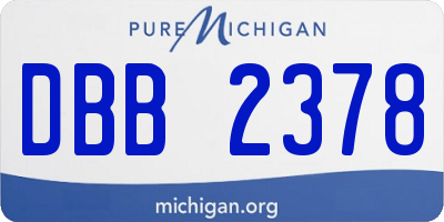 MI license plate DBB2378