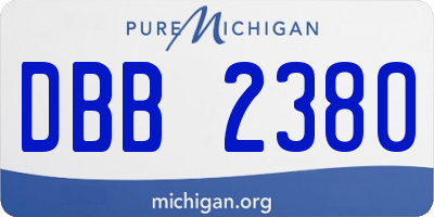 MI license plate DBB2380