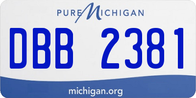MI license plate DBB2381