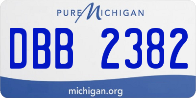 MI license plate DBB2382