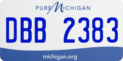 MI license plate DBB2383
