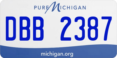MI license plate DBB2387