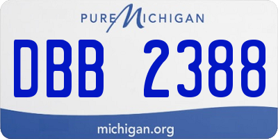 MI license plate DBB2388