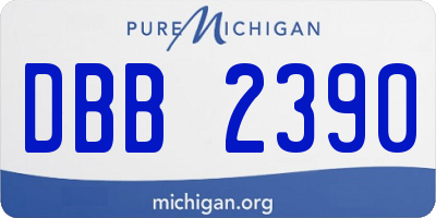 MI license plate DBB2390