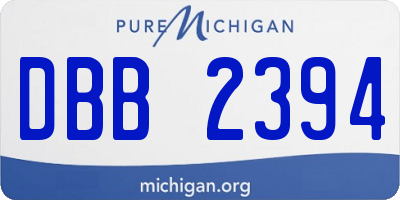 MI license plate DBB2394