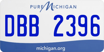 MI license plate DBB2396