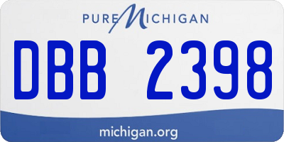 MI license plate DBB2398