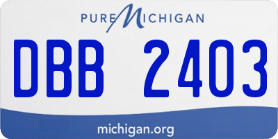 MI license plate DBB2403