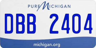 MI license plate DBB2404