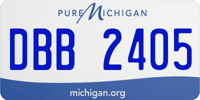 MI license plate DBB2405