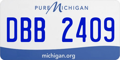 MI license plate DBB2409