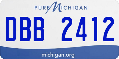 MI license plate DBB2412
