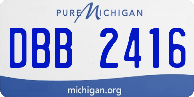 MI license plate DBB2416