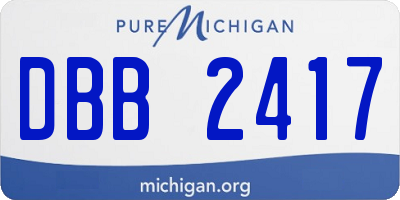 MI license plate DBB2417