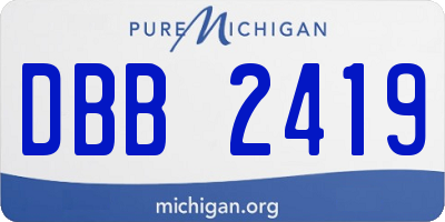 MI license plate DBB2419