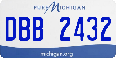 MI license plate DBB2432