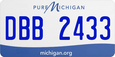 MI license plate DBB2433