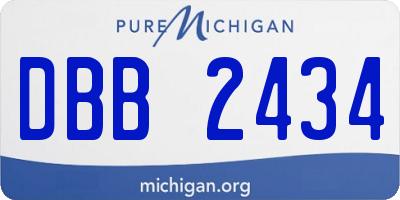 MI license plate DBB2434