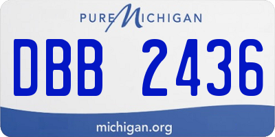 MI license plate DBB2436