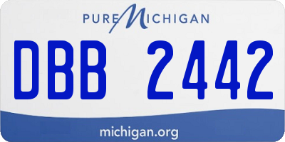 MI license plate DBB2442