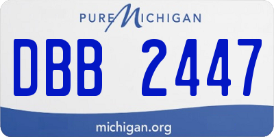 MI license plate DBB2447