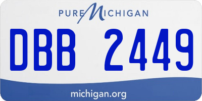 MI license plate DBB2449