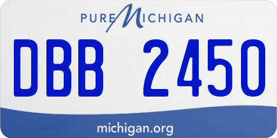 MI license plate DBB2450