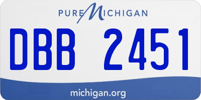 MI license plate DBB2451