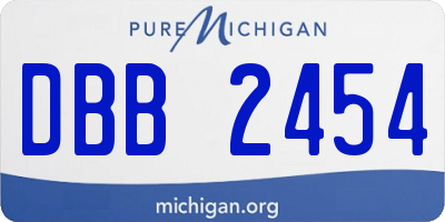 MI license plate DBB2454