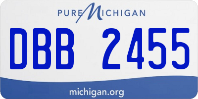 MI license plate DBB2455